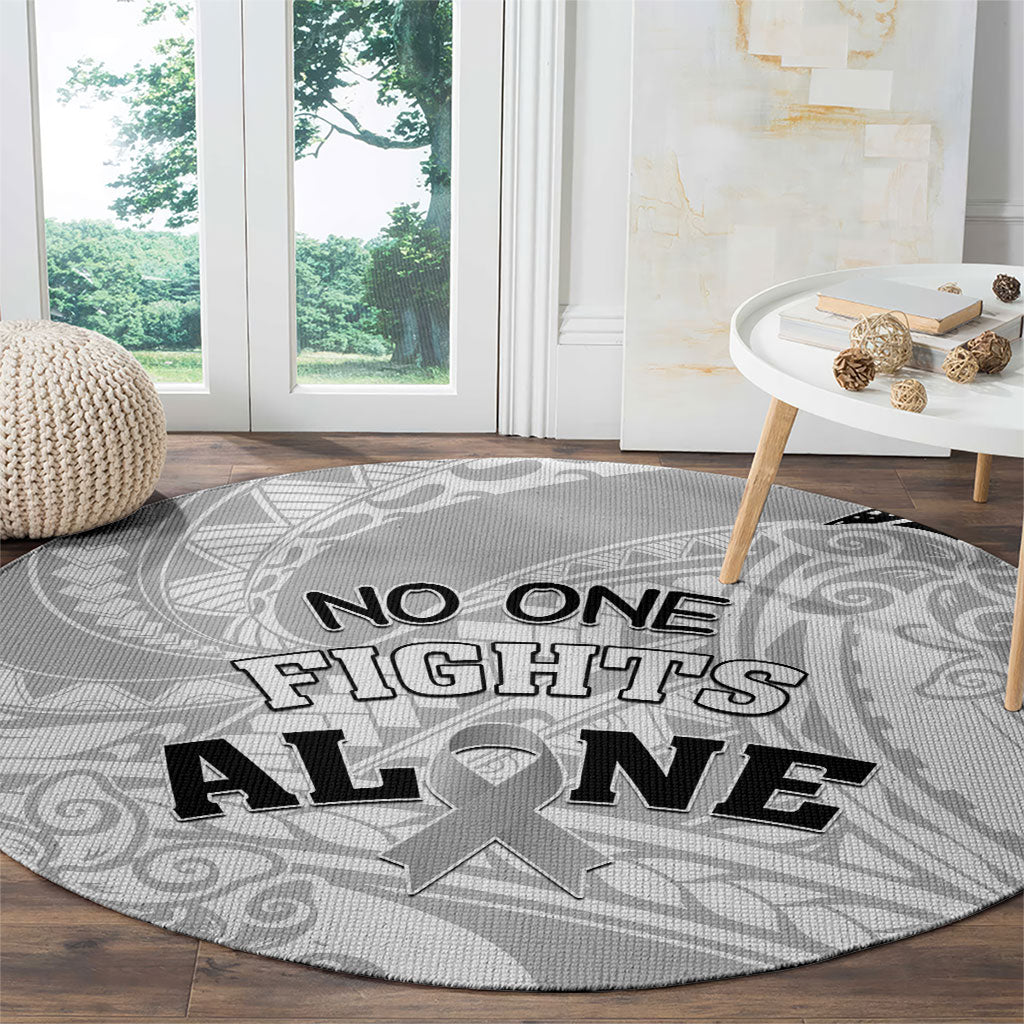 Polynesia Brain Cancer Round Carpet No One Fights Alone