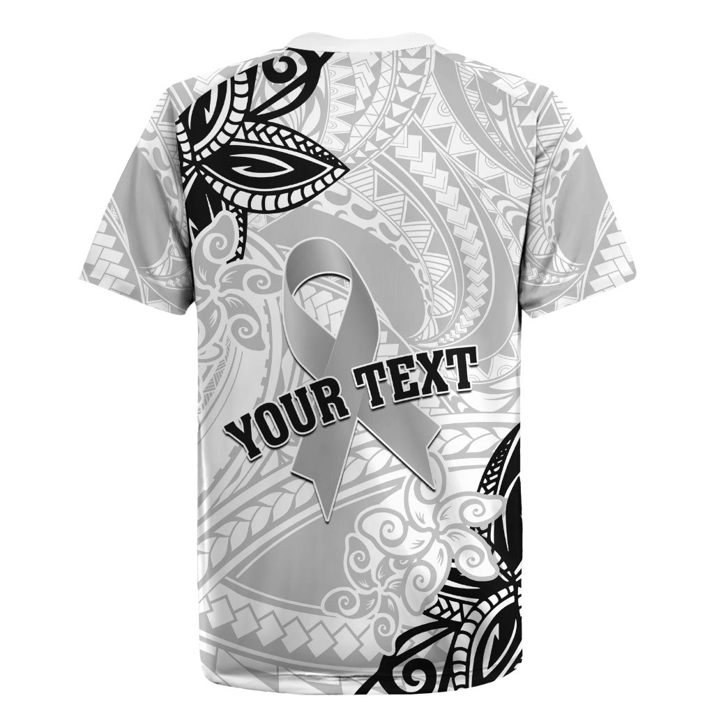 Personalised Polynesia Brain Cancer Rugby Jersey No One Fights Alone