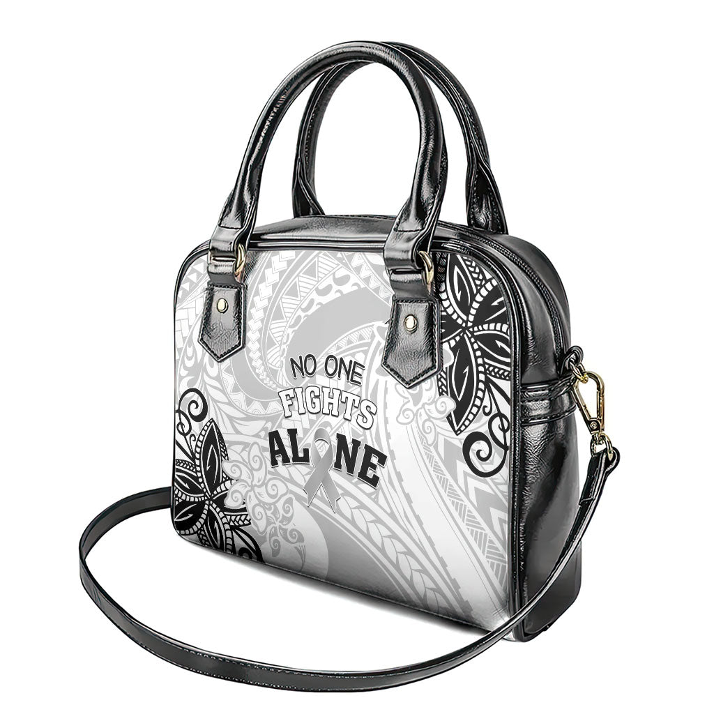 Polynesia Brain Cancer Shoulder Handbag No One Fights Alone
