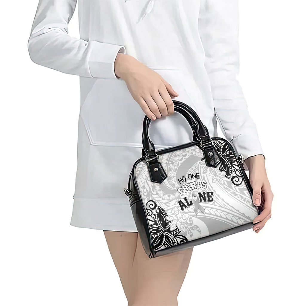 Polynesia Brain Cancer Shoulder Handbag No One Fights Alone