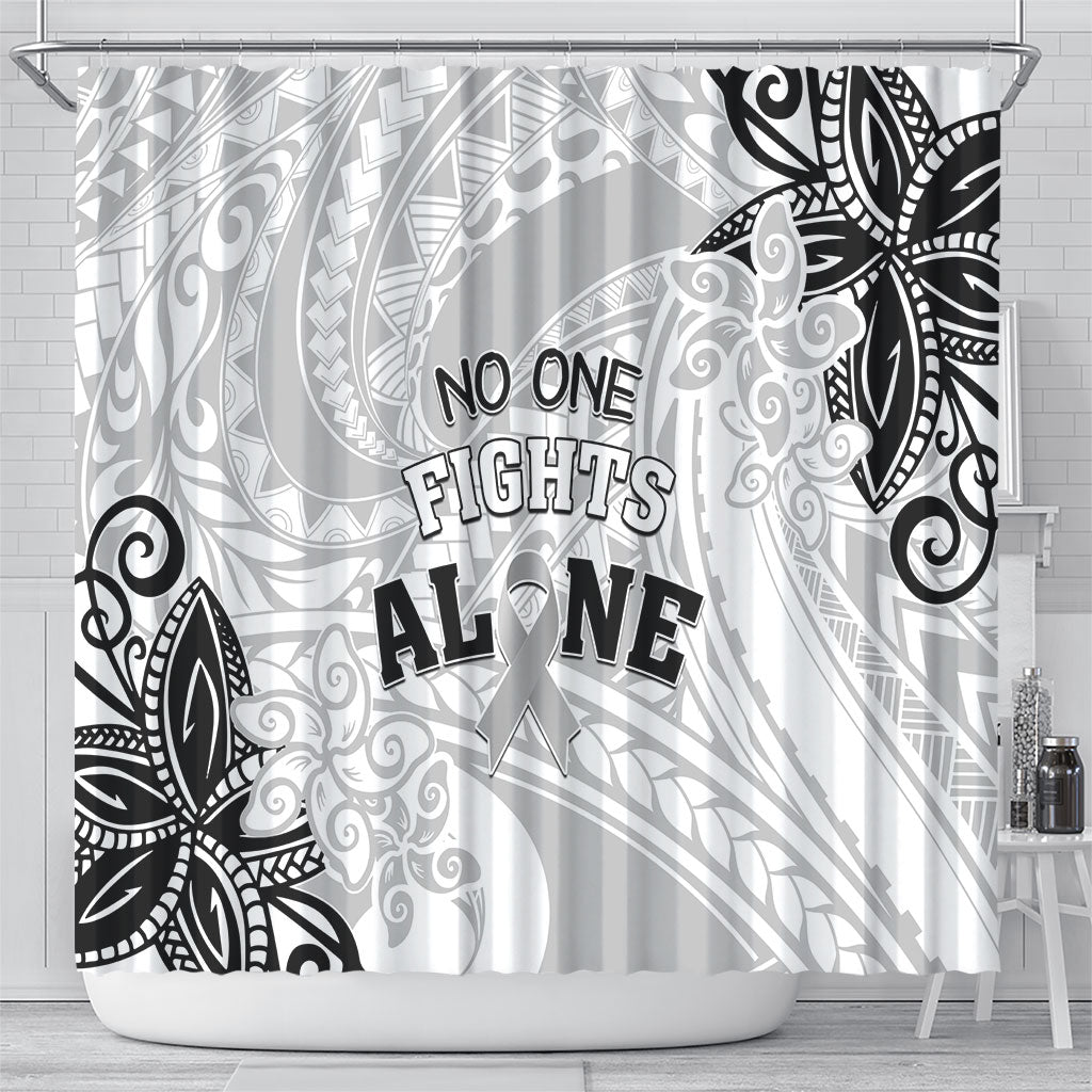 Polynesia Brain Cancer Shower Curtain No One Fights Alone