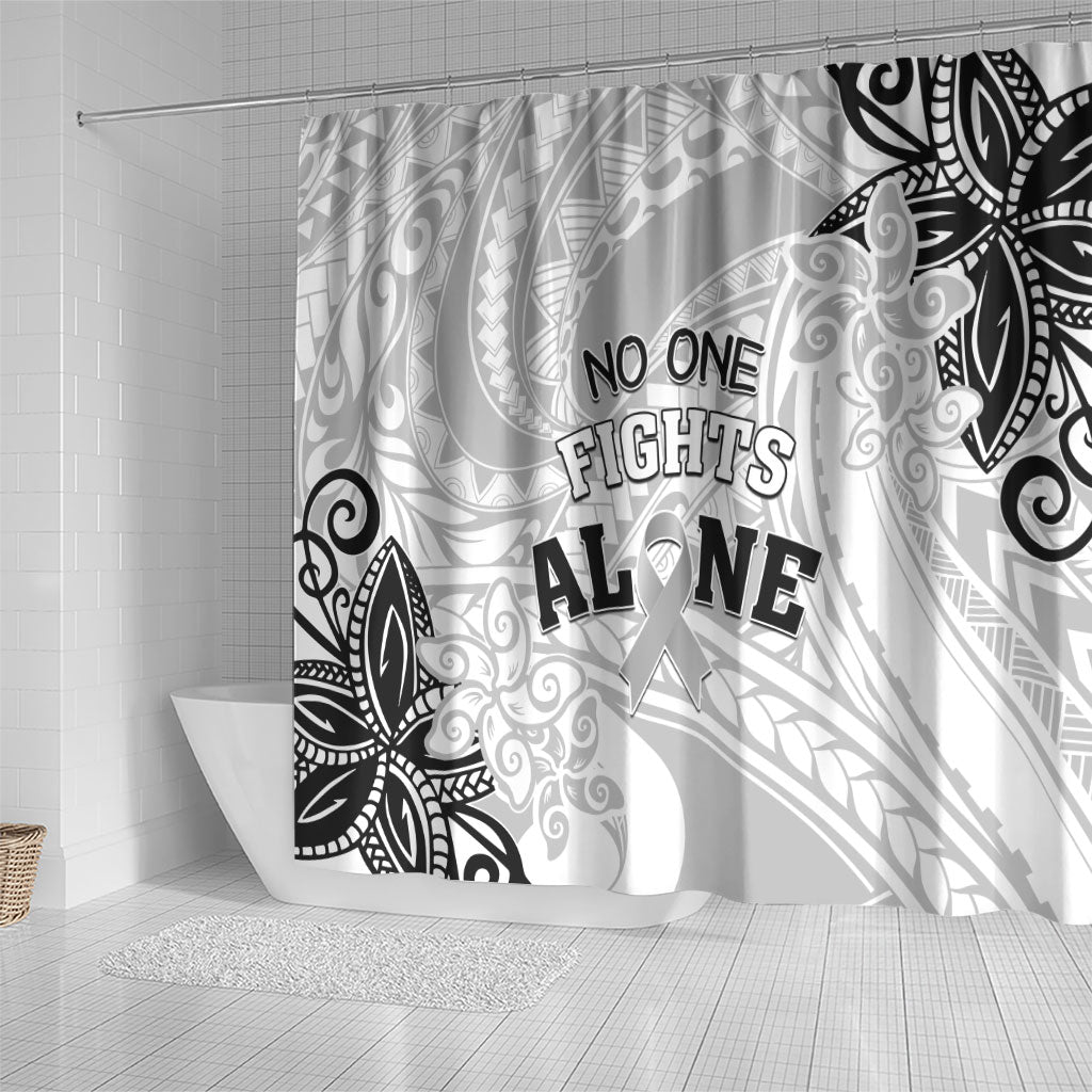 Polynesia Brain Cancer Shower Curtain No One Fights Alone