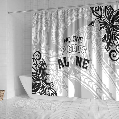 Polynesia Brain Cancer Shower Curtain No One Fights Alone