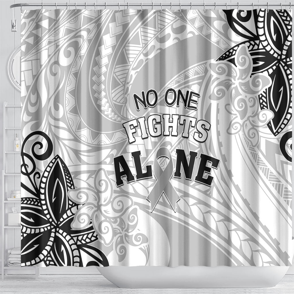Polynesia Brain Cancer Shower Curtain No One Fights Alone