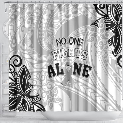 Polynesia Brain Cancer Shower Curtain No One Fights Alone