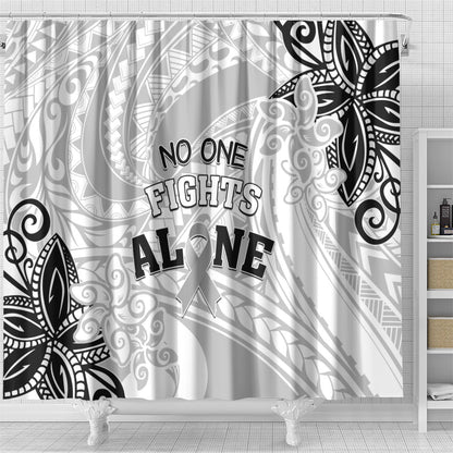 Polynesia Brain Cancer Shower Curtain No One Fights Alone