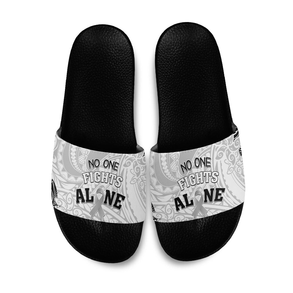 Polynesia Brain Cancer Slide Sandals No One Fights Alone