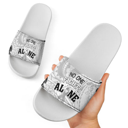 Polynesia Brain Cancer Slide Sandals No One Fights Alone