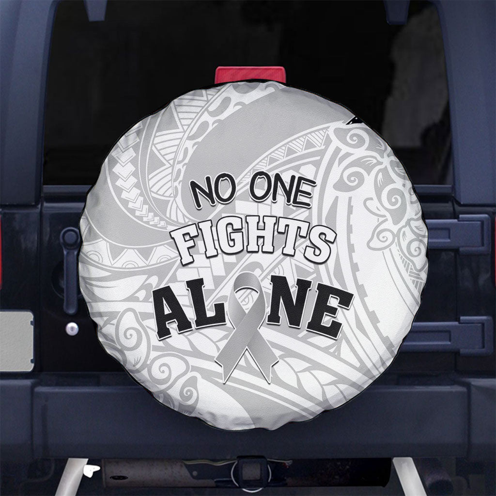 Polynesia Brain Cancer Spare Tire Cover No One Fights Alone