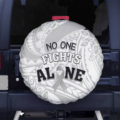 Polynesia Brain Cancer Spare Tire Cover No One Fights Alone