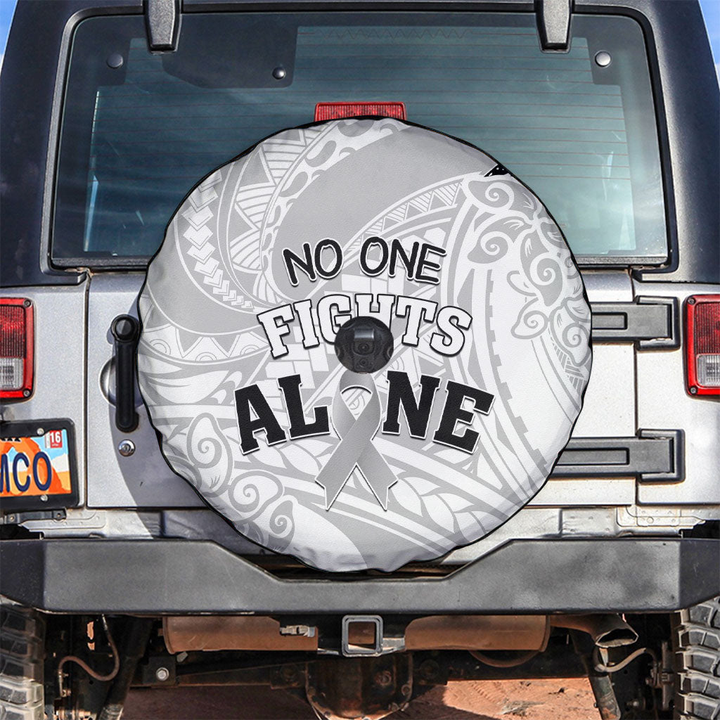 Polynesia Brain Cancer Spare Tire Cover No One Fights Alone