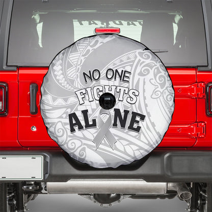 Polynesia Brain Cancer Spare Tire Cover No One Fights Alone