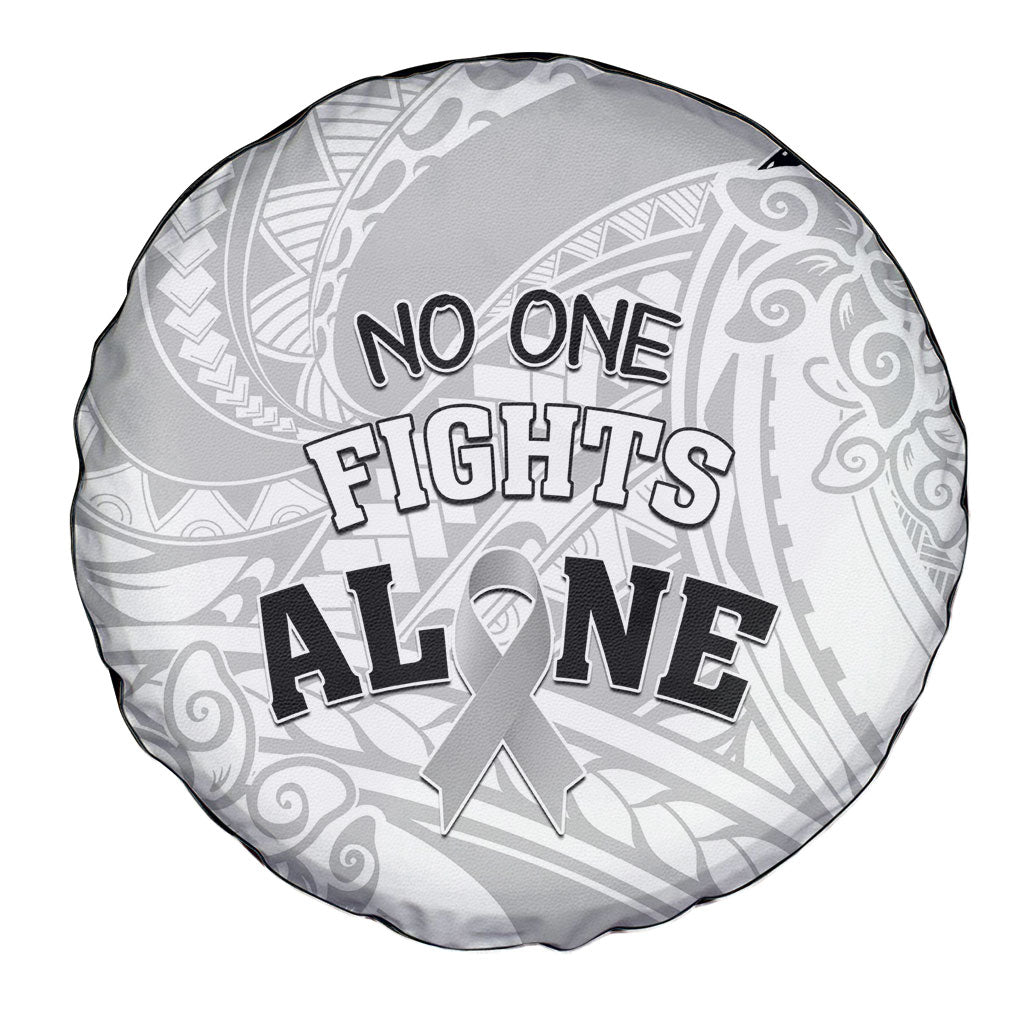 Polynesia Brain Cancer Spare Tire Cover No One Fights Alone