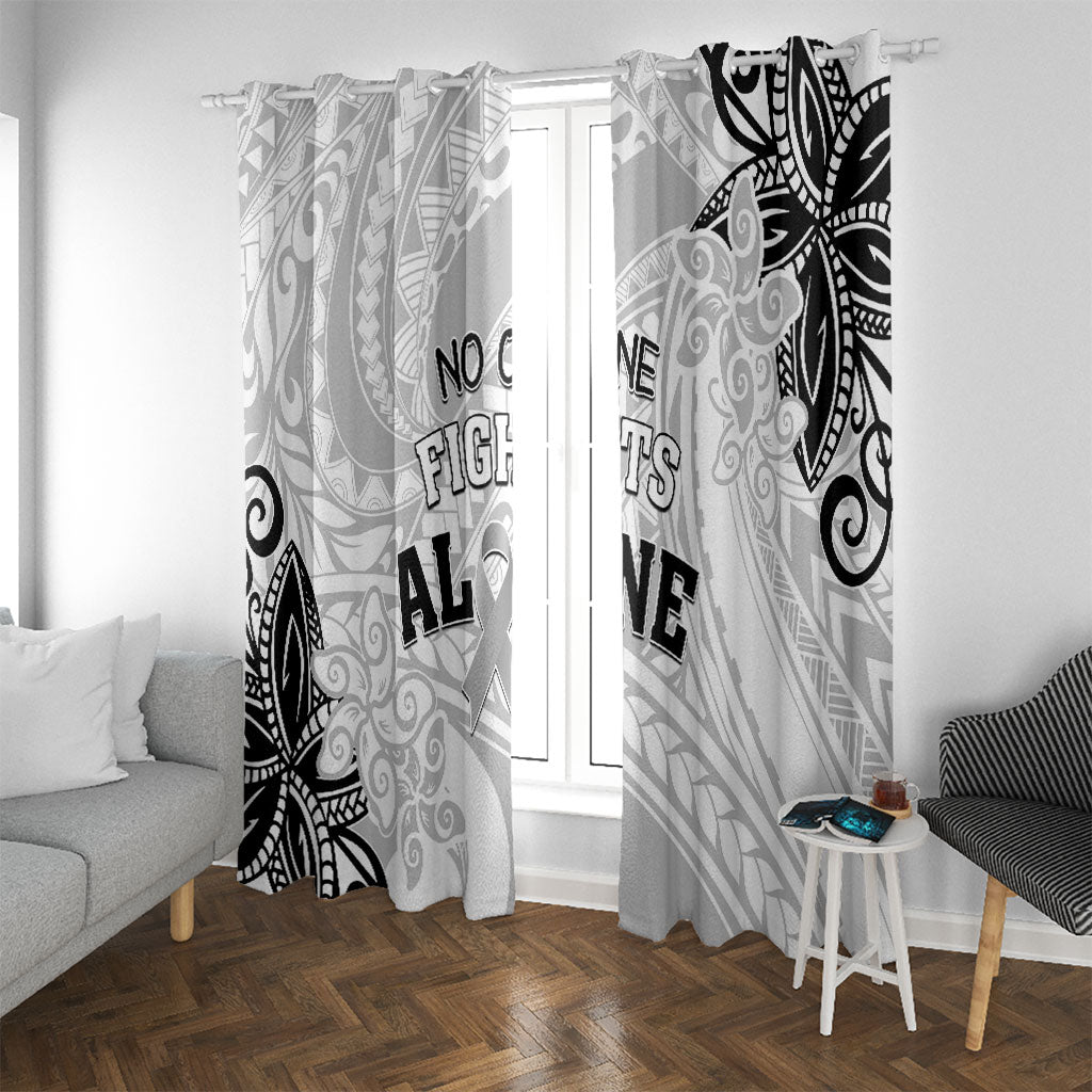 Polynesia Brain Cancer Window Curtain No One Fights Alone