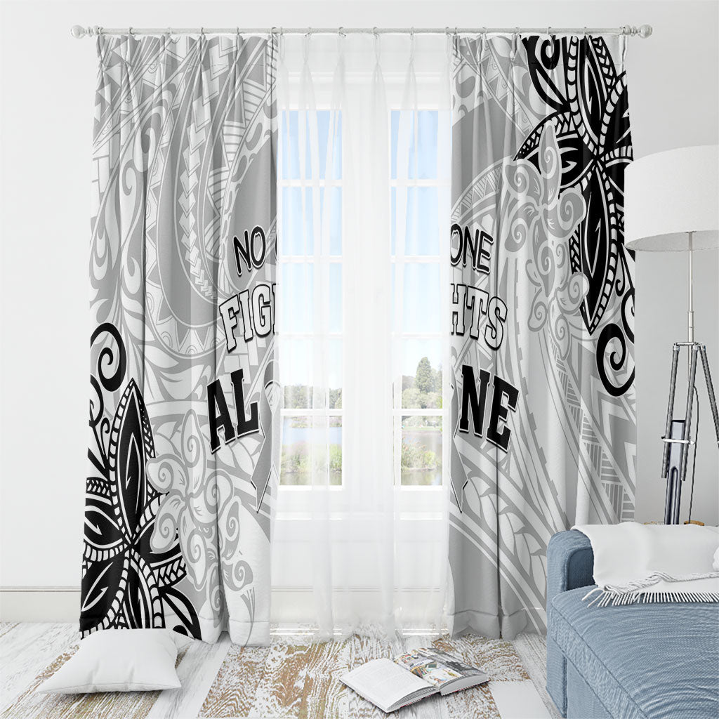 Polynesia Brain Cancer Window Curtain No One Fights Alone