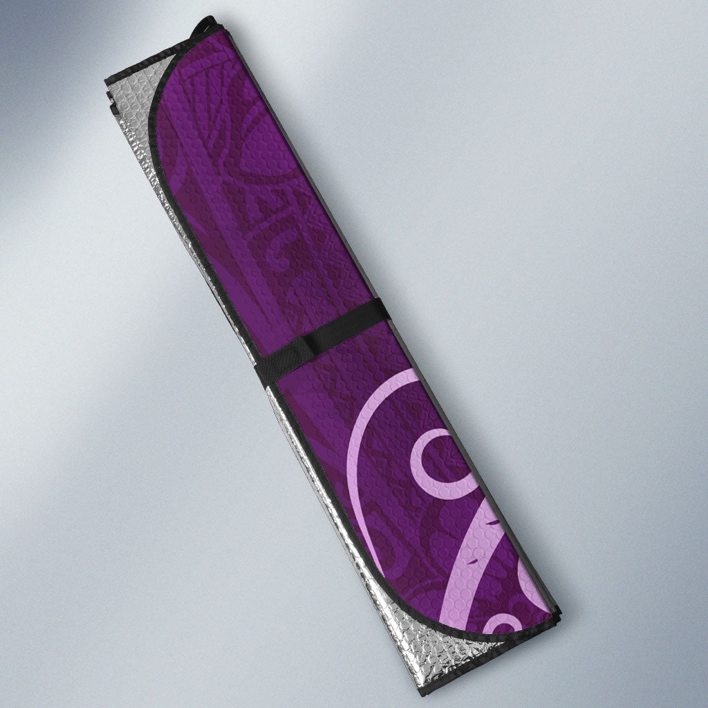 Fibromyalgia Support Auto Sun Shade Polynesian Purple Ribbon