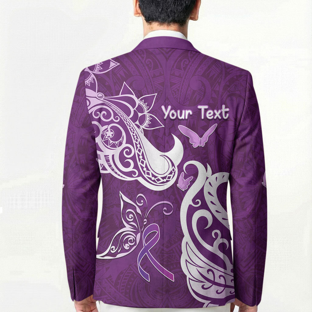 Personalised Fibromyalgia Support Blazer Polynesian Purple Ribbon