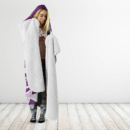 Fibromyalgia Support Hooded Blanket Polynesian Purple Ribbon