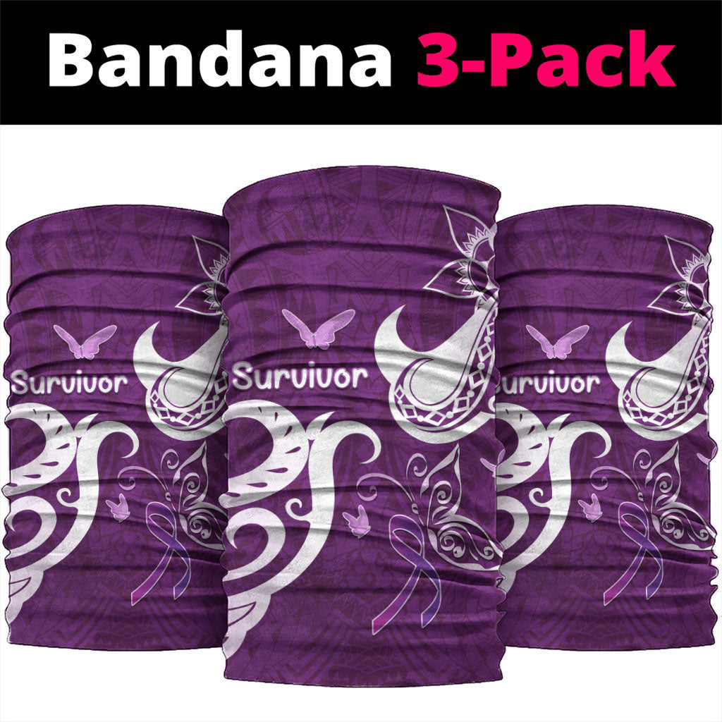 Fibromyalgia Support Neck Gaiter Polynesian Purple Ribbon