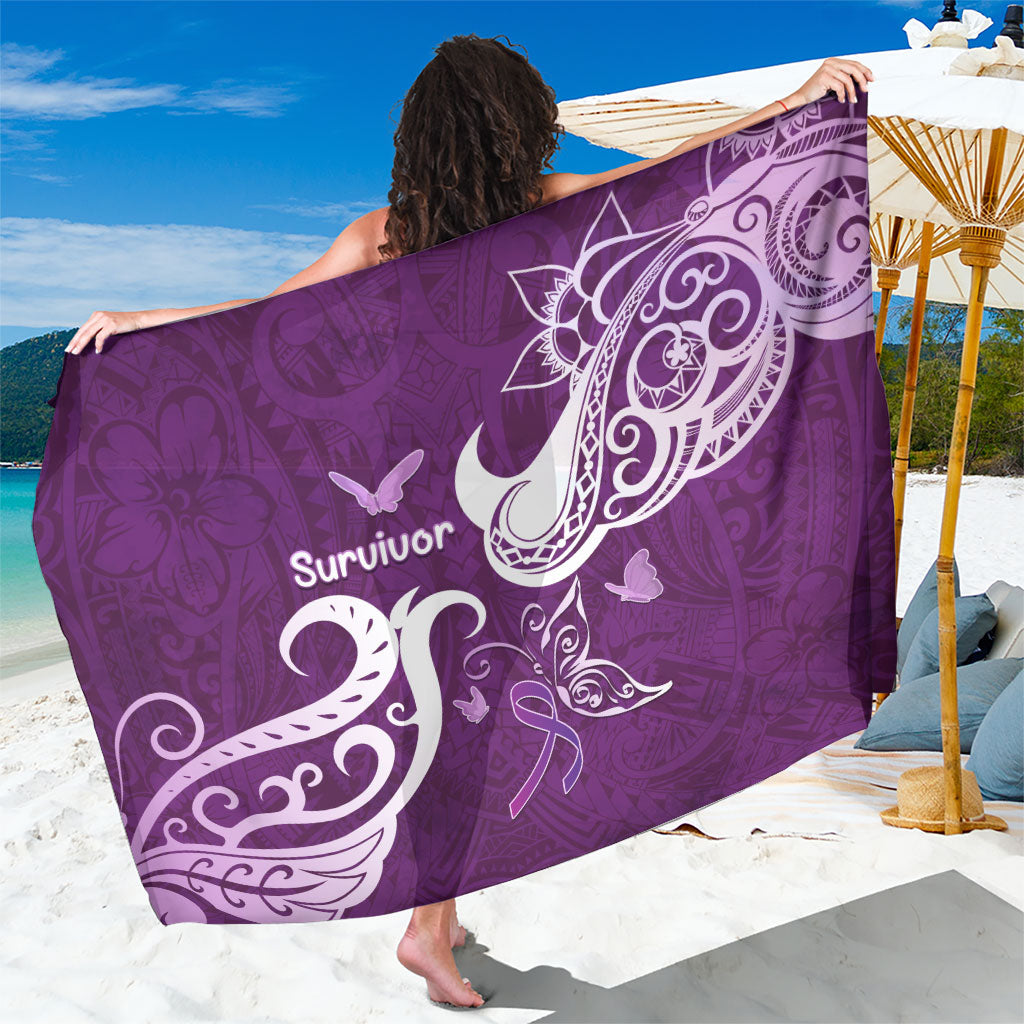 Fibromyalgia Support Sarong Polynesian Purple Ribbon
