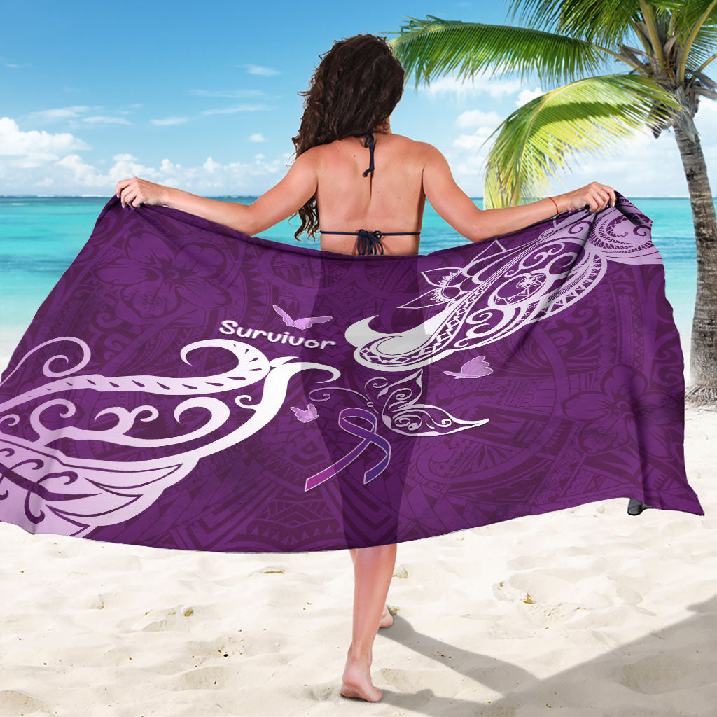 Fibromyalgia Support Sarong Polynesian Purple Ribbon