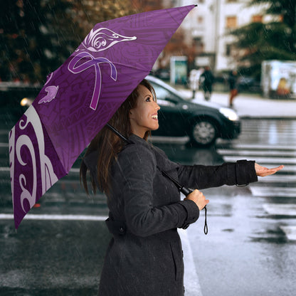 Fibromyalgia Support Umbrella Polynesian Purple Ribbon