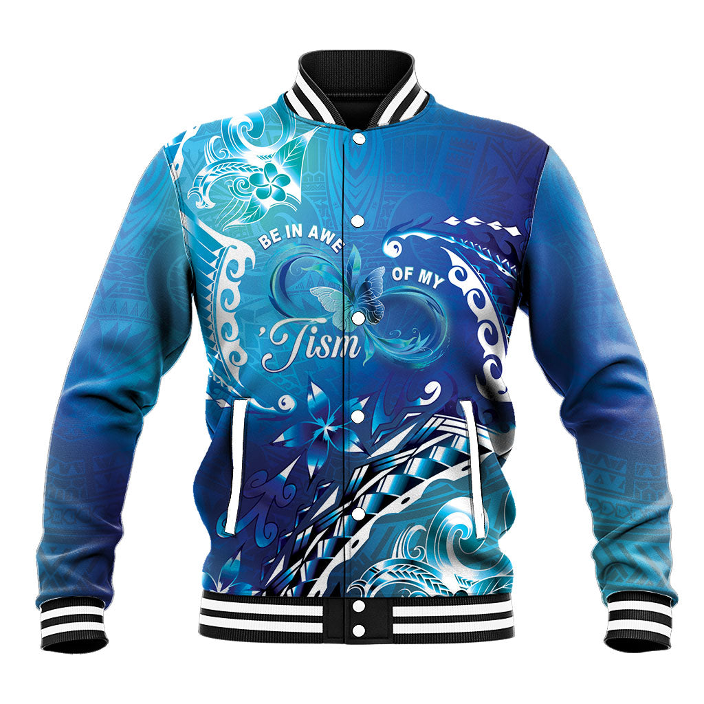 Polynesia Autism Support Baseball Jacket Be In Awe Of My 'Tism