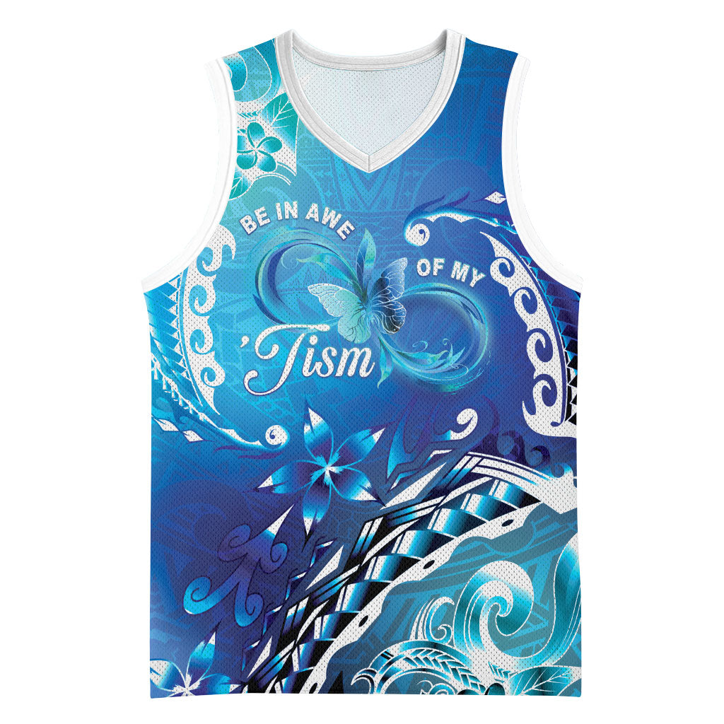 Polynesia Autism Support Basketball Jersey Be In Awe Of My 'Tism