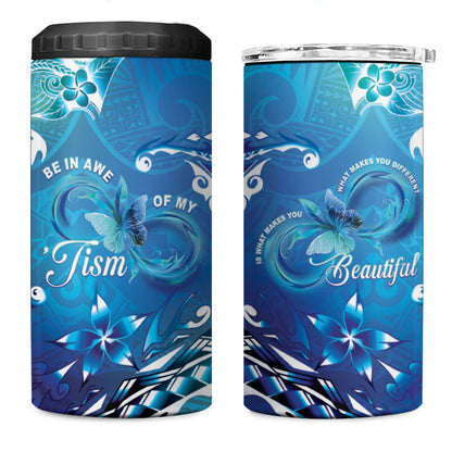 Polynesia Autism Support 4 in 1 Can Cooler Tumbler Be In Awe Of My 'Tism