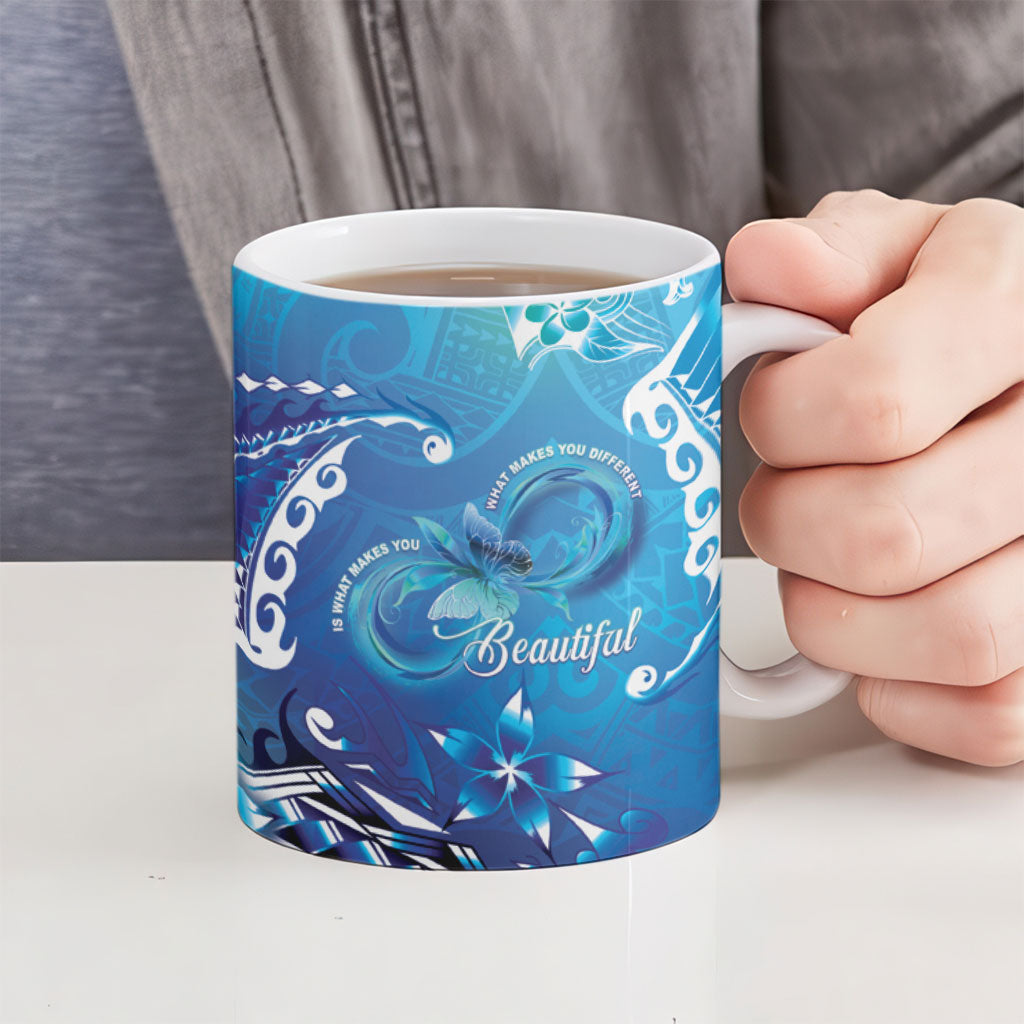 Polynesia Autism Support Ceramic Mug Be In Awe Of My 'Tism