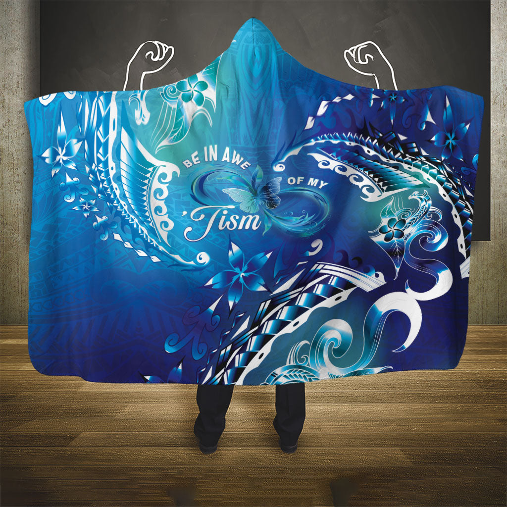 Polynesia Autism Support Hooded Blanket Be In Awe Of My 'Tism