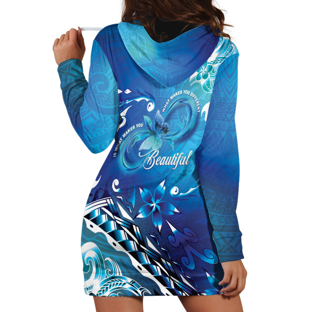 Polynesia Autism Support Hoodie Dress Be In Awe Of My 'Tism