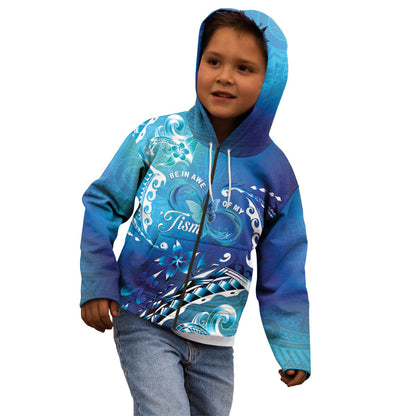 Polynesia Autism Support Kid Hoodie Be In Awe Of My 'Tism