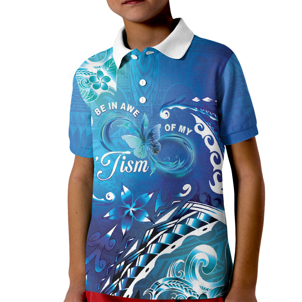 Polynesia Autism Support Kid Polo Shirt Be In Awe Of My 'Tism