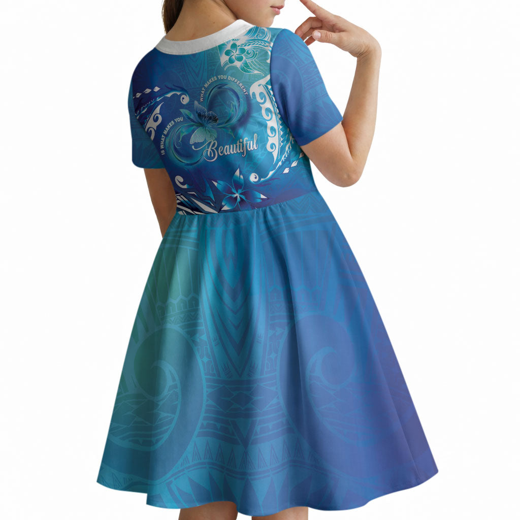Polynesia Autism Support Kid Short Sleeve Dress Be In Awe Of My 'Tism