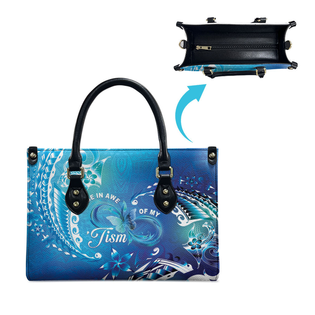 Polynesia Autism Support Leather Bag Be In Awe Of My 'Tism