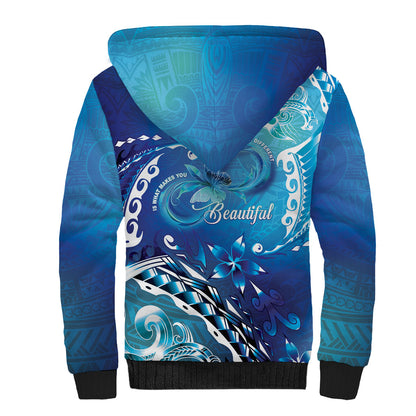 Polynesia Autism Support Sherpa Hoodie Be In Awe Of My 'Tism