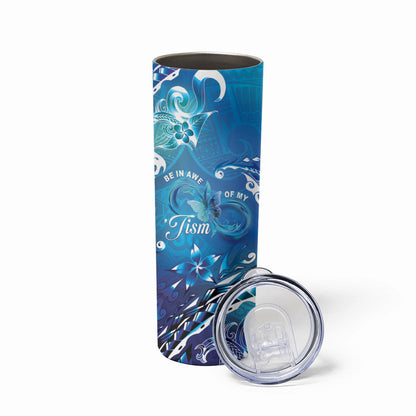 Polynesia Autism Support Skinny Tumbler Be In Awe Of My 'Tism