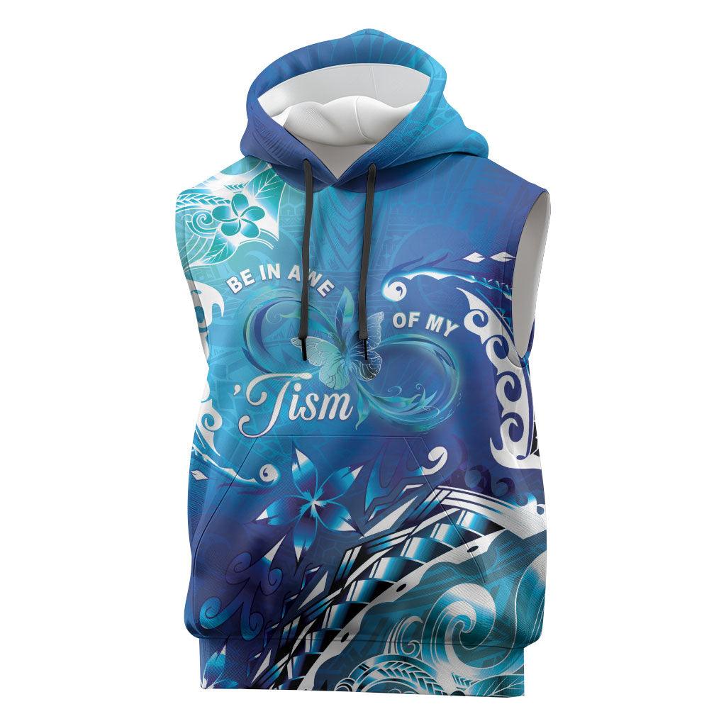 Polynesia Autism Support Sleeveless Hoodie Be In Awe Of My 'Tism