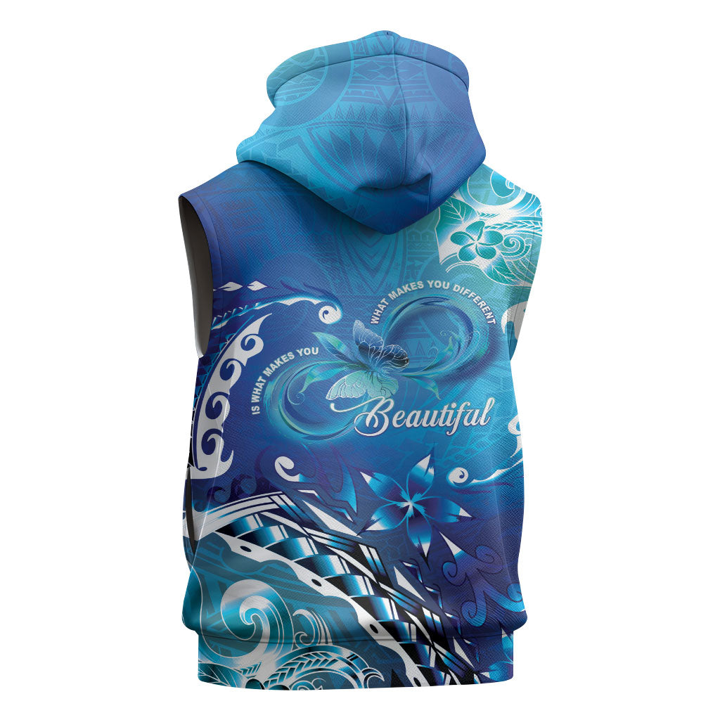 Polynesia Autism Support Sleeveless Hoodie Be In Awe Of My 'Tism