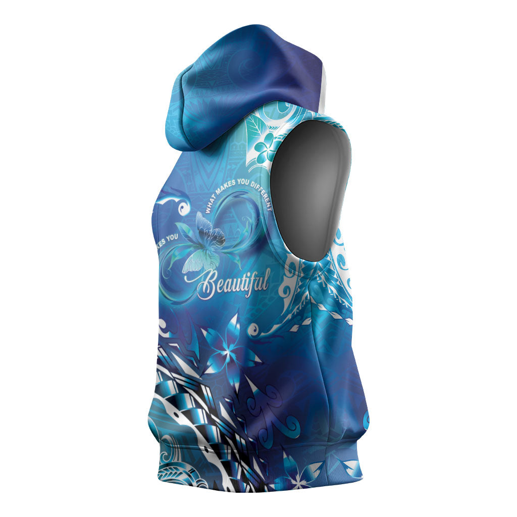 Polynesia Autism Support Sleeveless Hoodie Be In Awe Of My 'Tism
