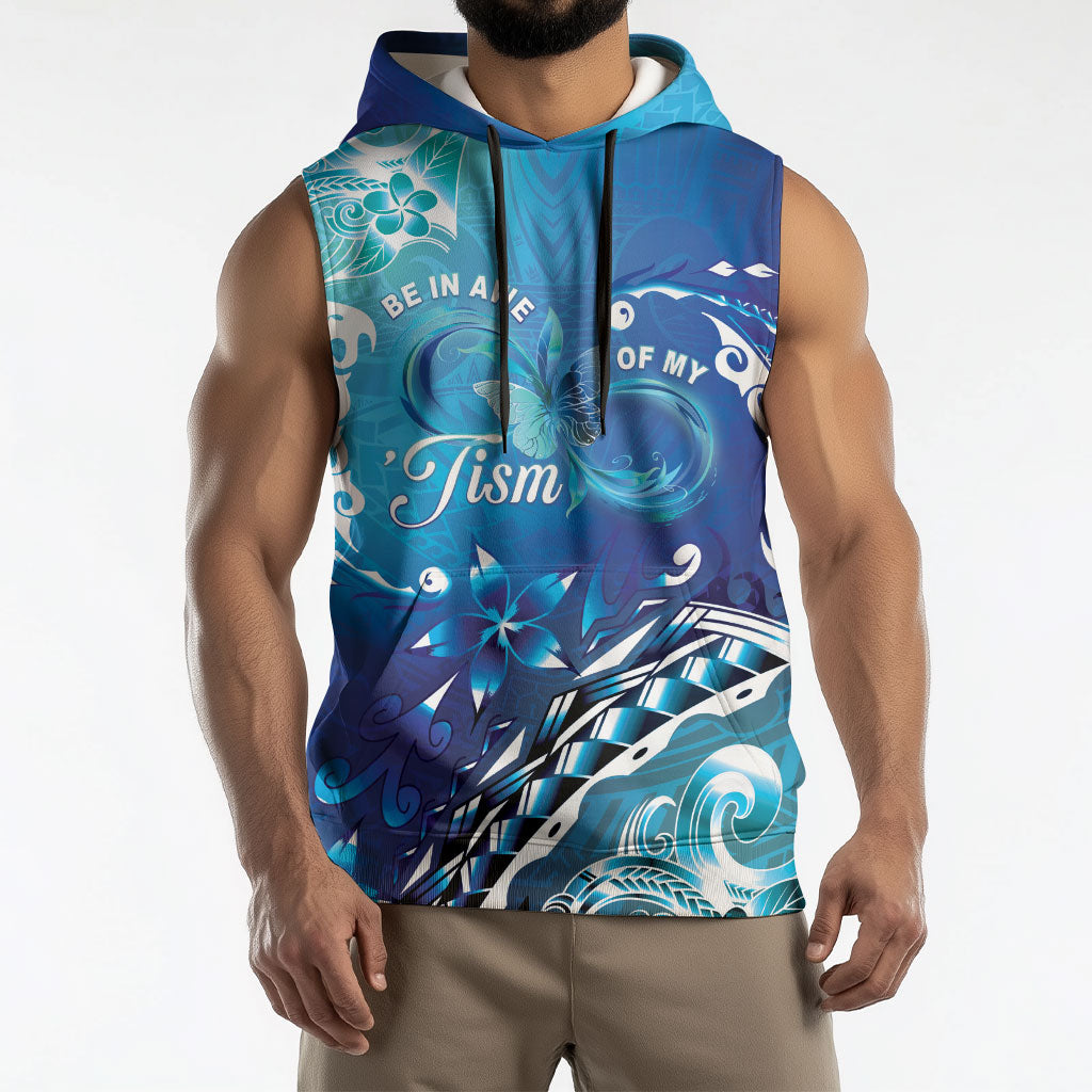Polynesia Autism Support Sleeveless Hoodie Be In Awe Of My 'Tism