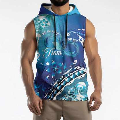 Polynesia Autism Support Sleeveless Hoodie Be In Awe Of My 'Tism