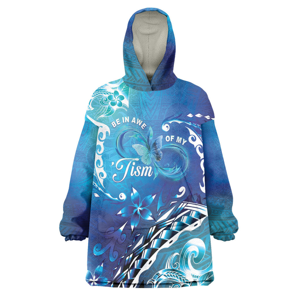 Polynesia Autism Support Wearable Blanket Hoodie Be In Awe Of My 'Tism
