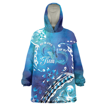 Polynesia Autism Support Wearable Blanket Hoodie Be In Awe Of My 'Tism