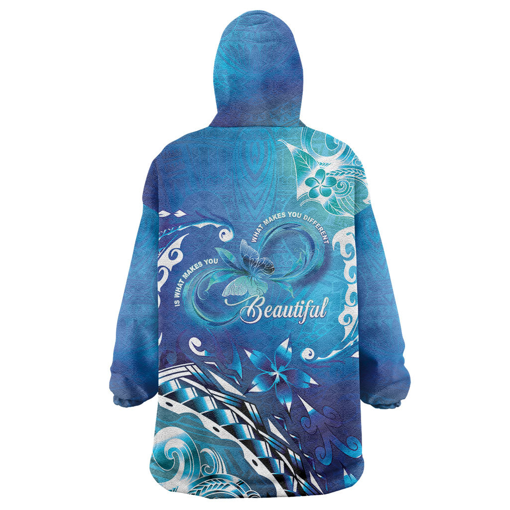 Polynesia Autism Support Wearable Blanket Hoodie Be In Awe Of My 'Tism