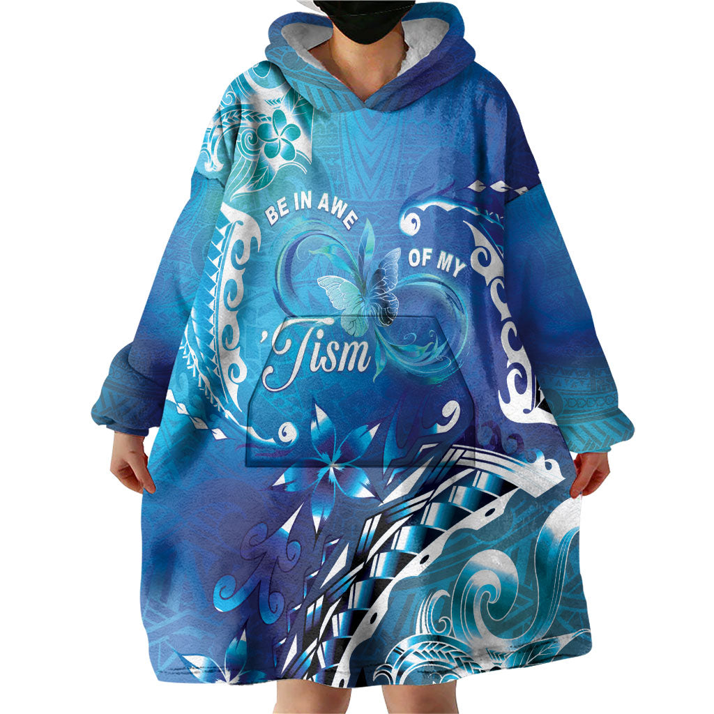 Polynesia Autism Support Wearable Blanket Hoodie Be In Awe Of My 'Tism
