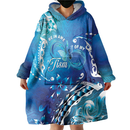 Polynesia Autism Support Wearable Blanket Hoodie Be In Awe Of My 'Tism