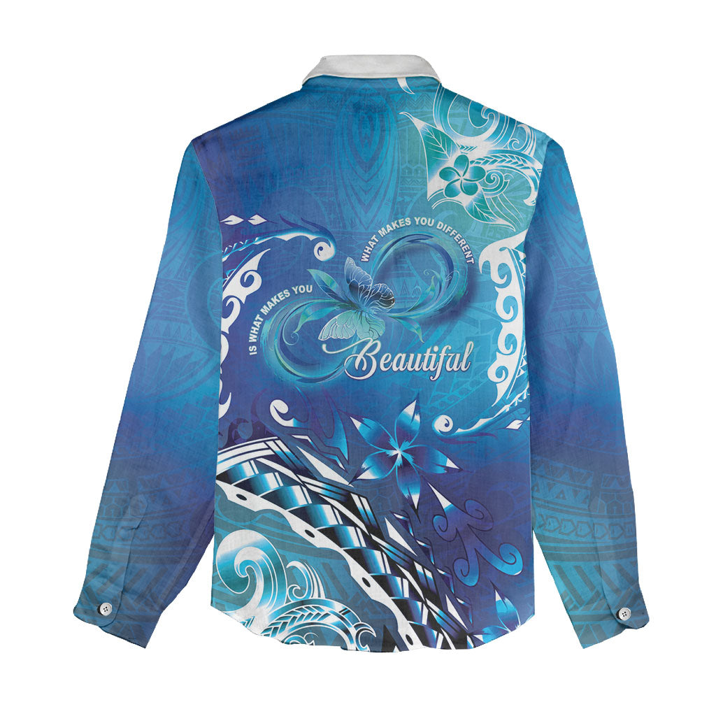Polynesia Autism Support Women Casual Shirt Be In Awe Of My 'Tism