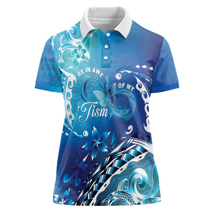 Polynesia Autism Support Women Polo Shirt Be In Awe Of My 'Tism